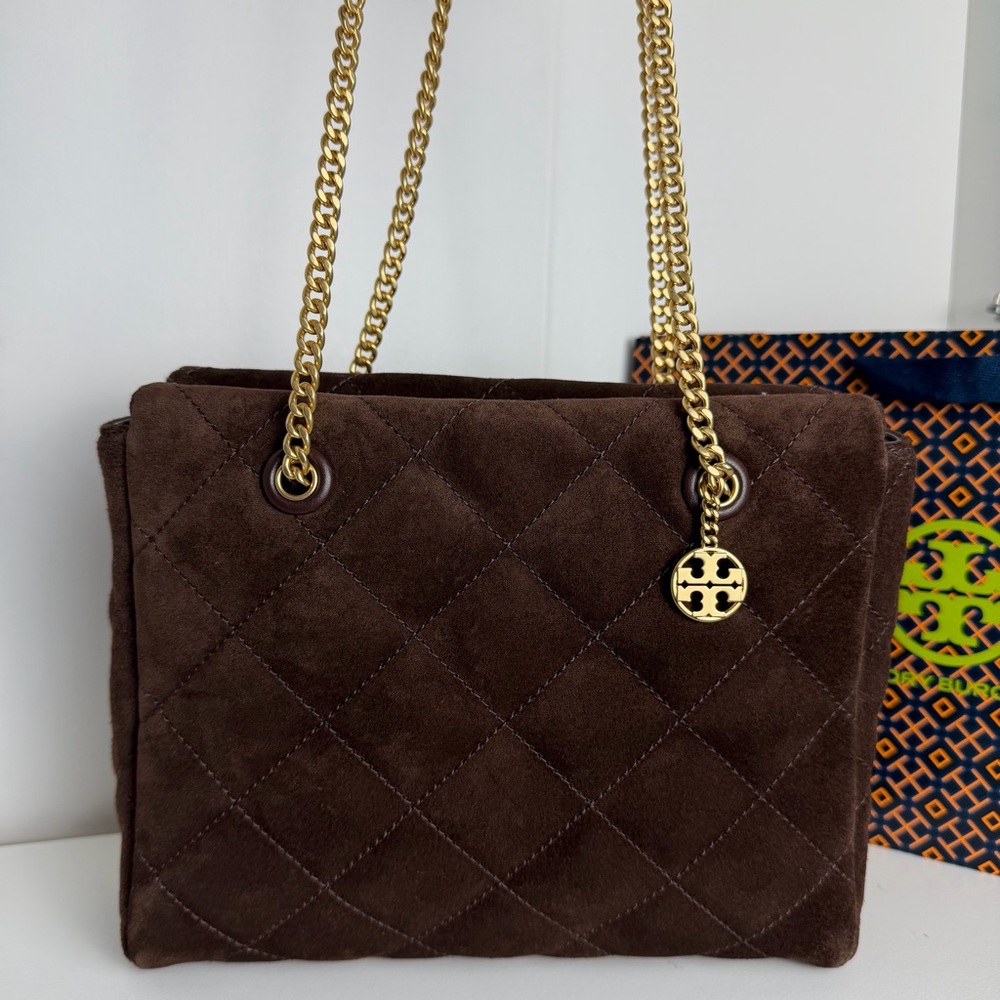 NWT Tory Burch Willa Suede Small Zip Top Tote